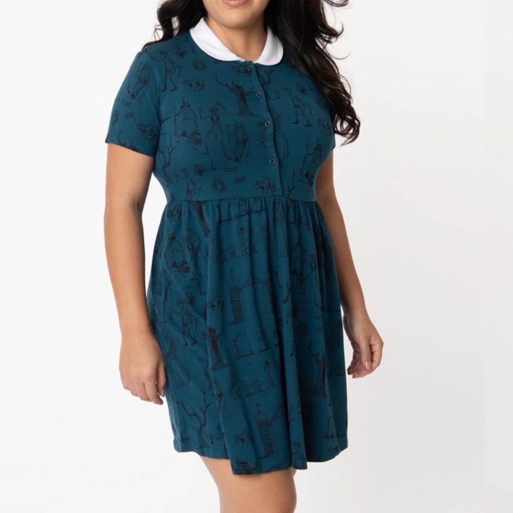 Cakeworthy Haunted Mansion Short-Sleeve Peter Pan Collar Dress